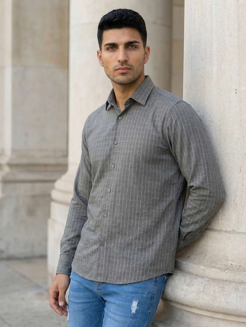 men checkered long sleeve regular fit casual shirt - 22503358 -  Standard Image - 3