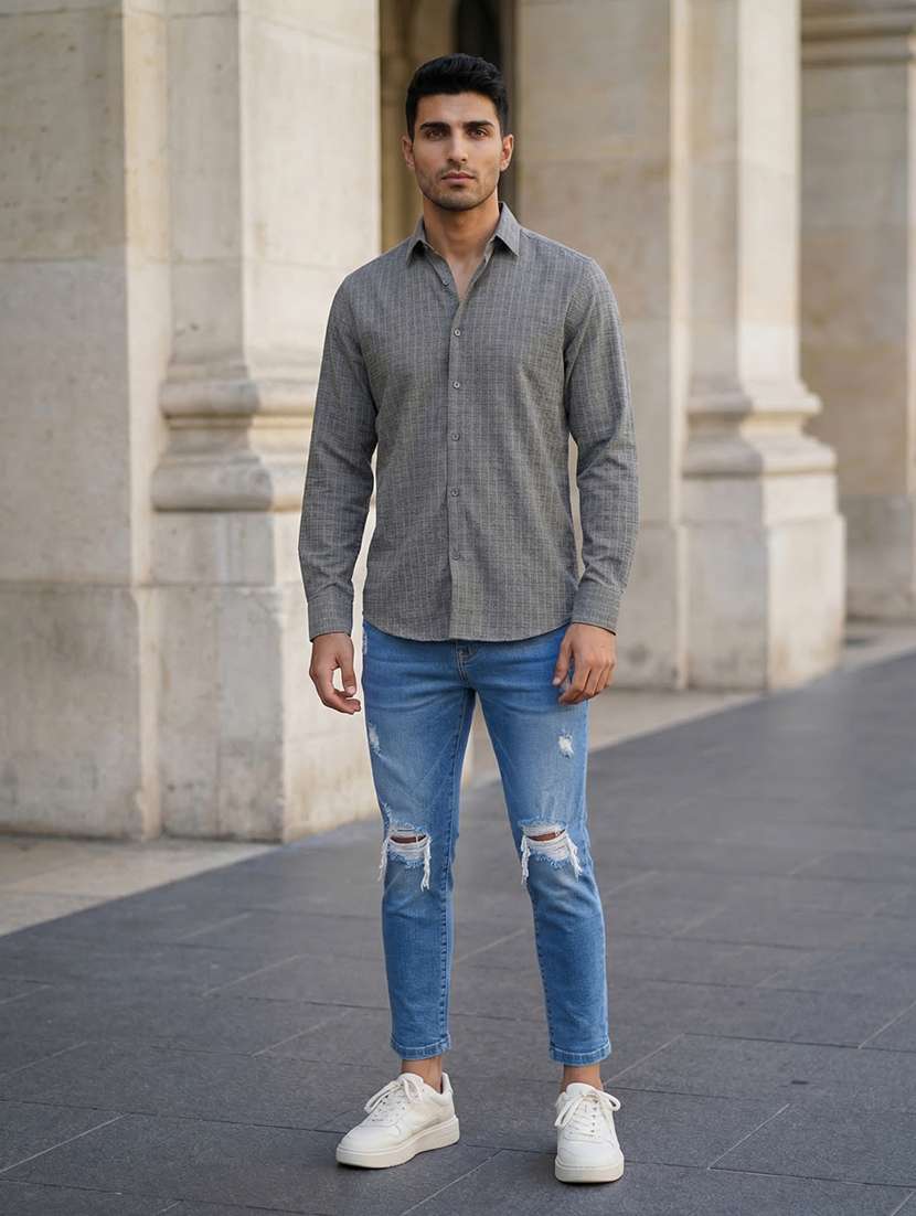 men checkered long sleeve regular fit casual shirt - 22503358 -  Standard Image - 5