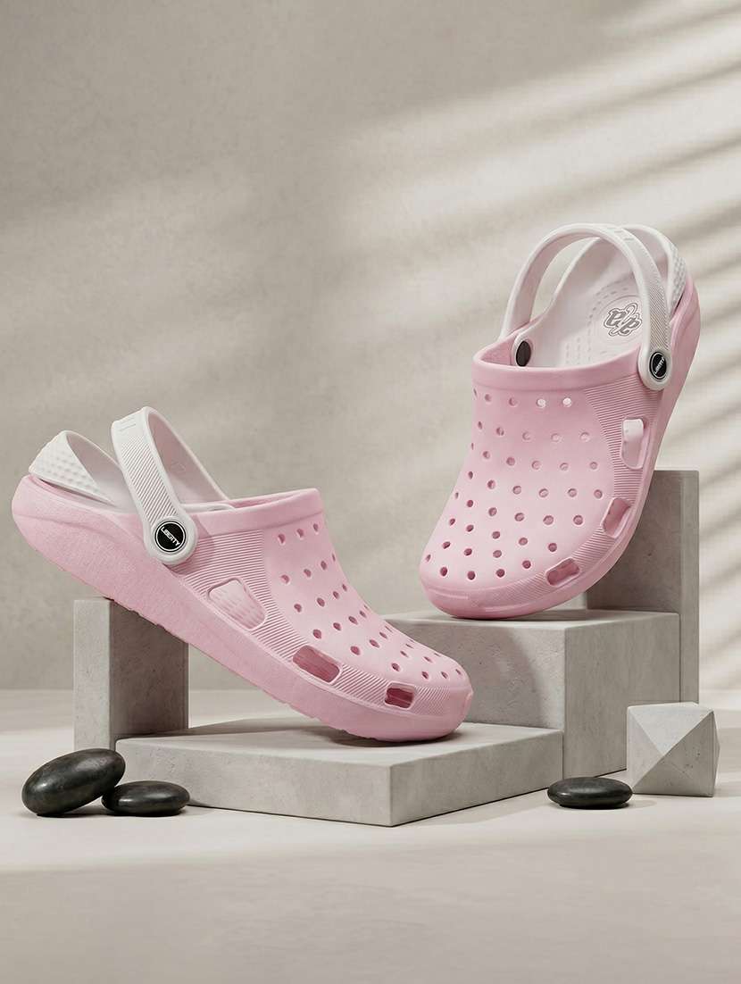 women solid slip on clogs