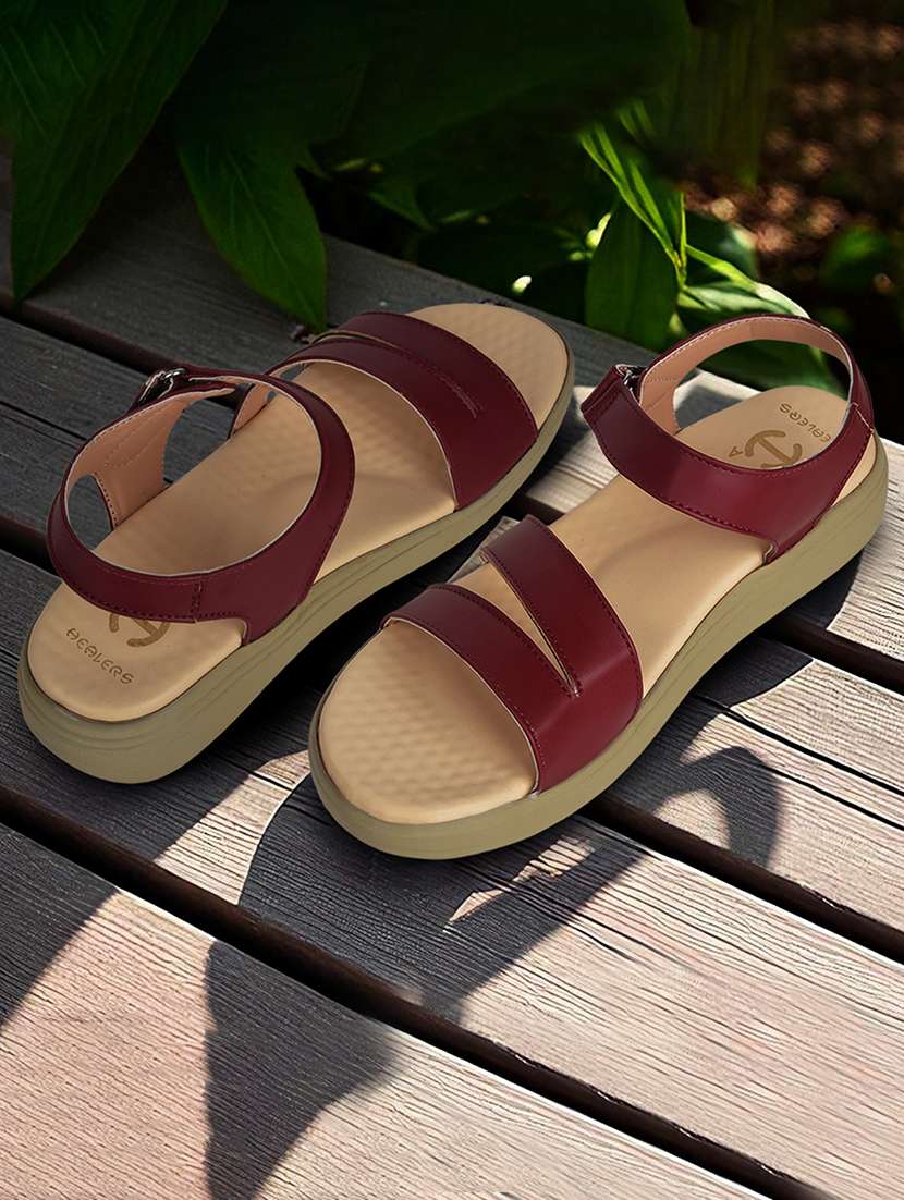 women solid back strap open toe sandal