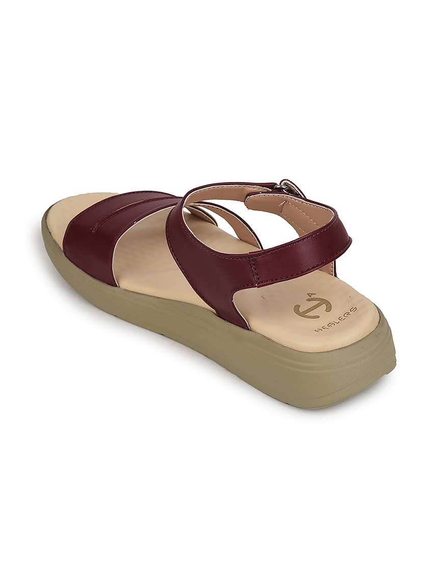 women solid back strap open toe sandal - 22503413 -  Standard Image - 3