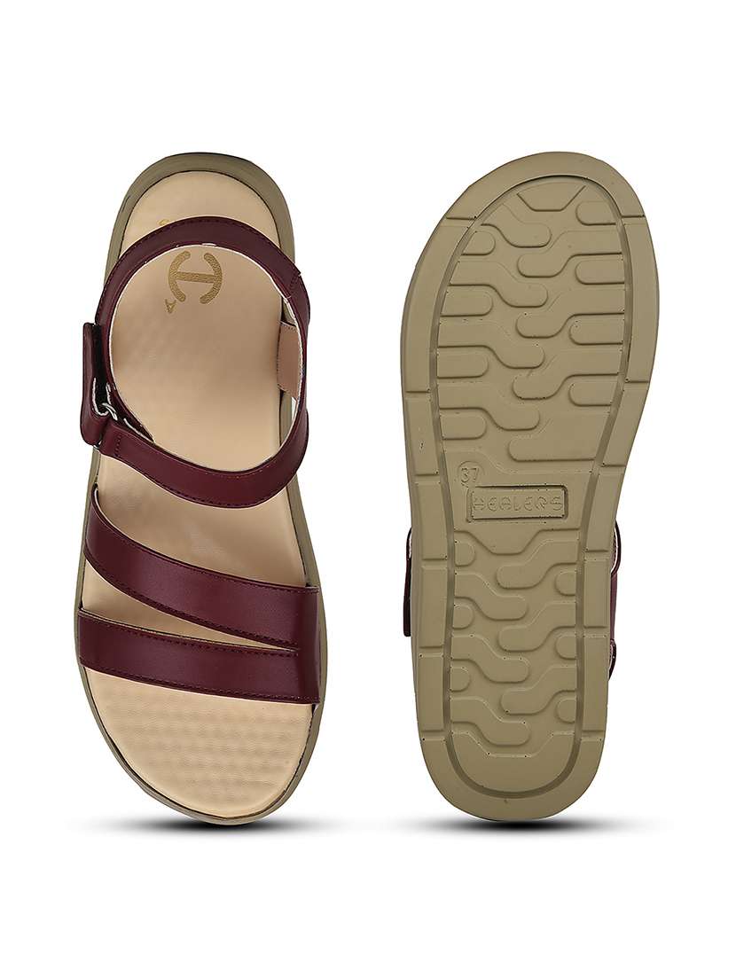 women solid back strap open toe sandal - 22503413 -  Standard Image - 5