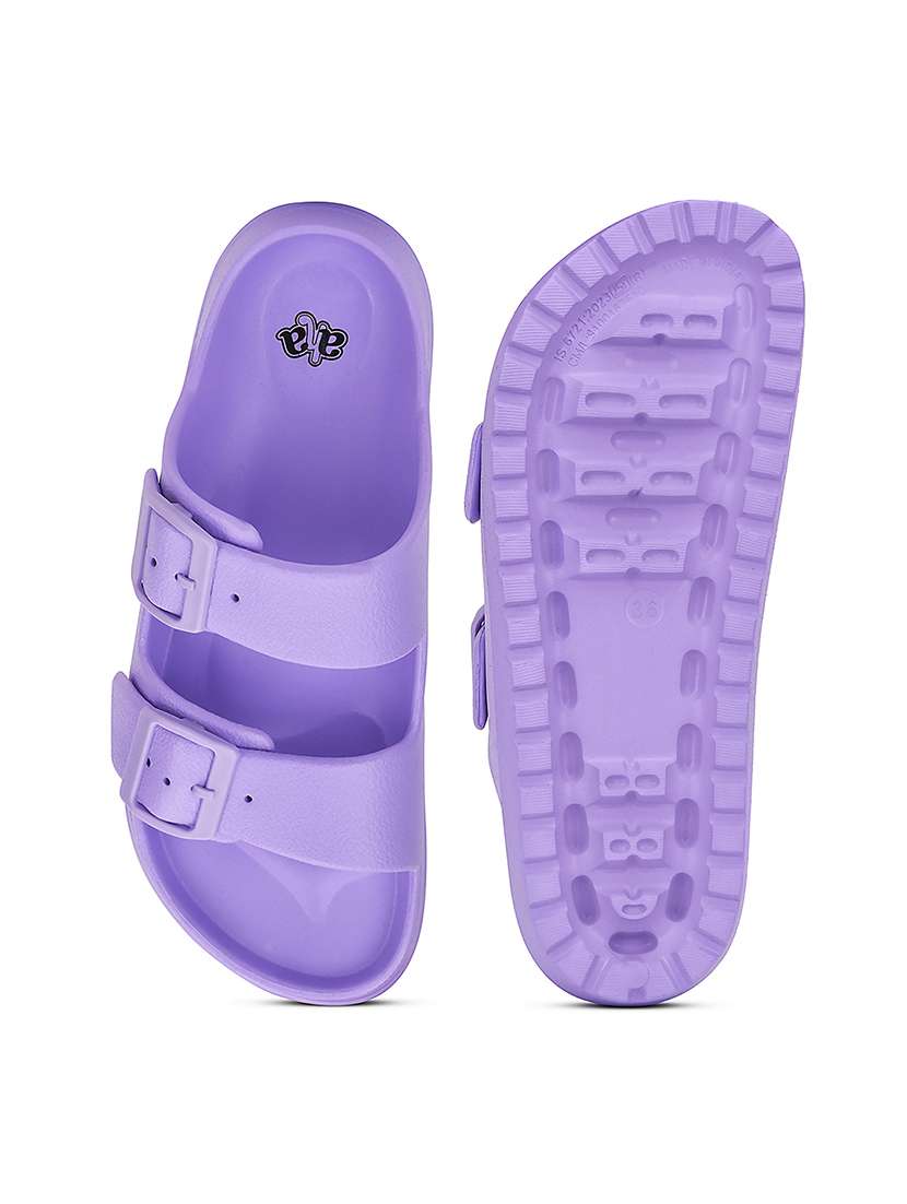 women solid slip on sliders - 22503454 -  Standard Image - 5