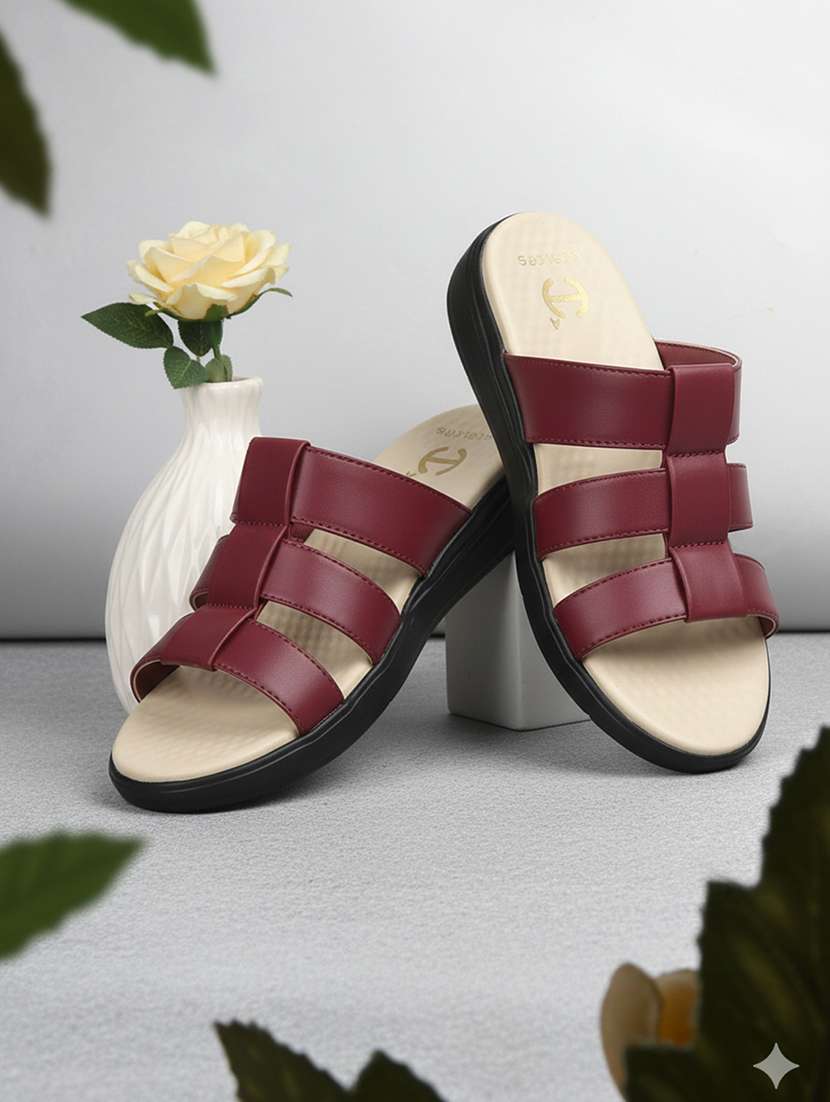 women solid slip on wedges