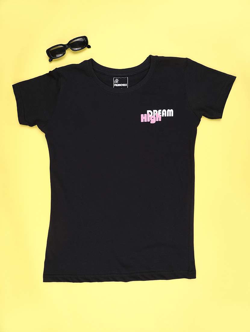 girls printed round neck short sleeves tee