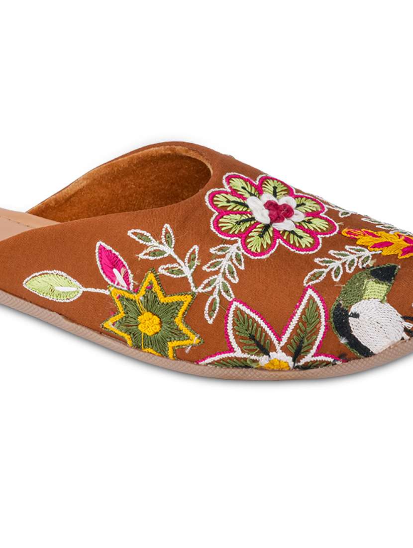 women embroidered slip on mules - 22503657 -  Standard Image - 3