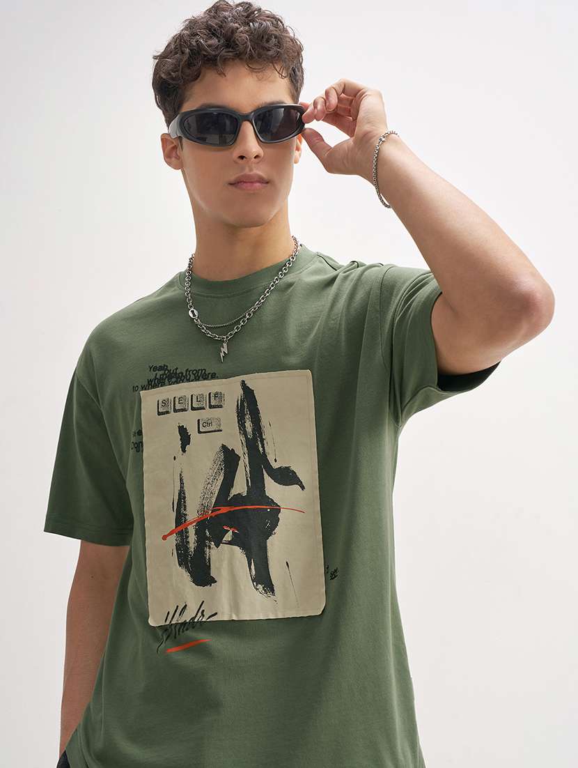 men printed short sleeve regular fit t-shirt