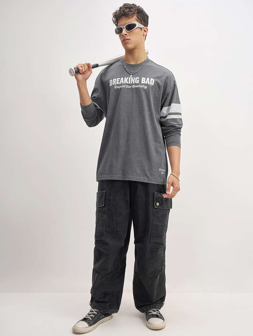 men printed long sleeve oversized t-shirt - 22503667 -  Standard Image - 5