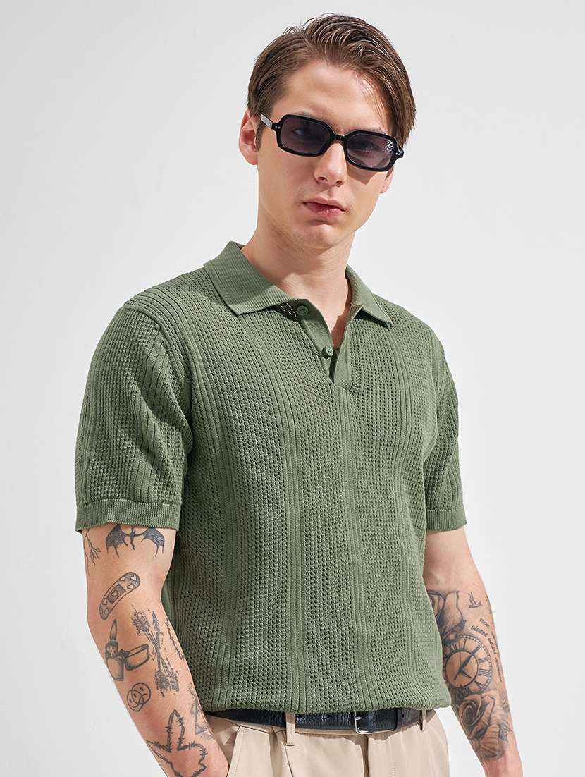men self design short sleeve regular fit polo t-shirt - 22503677 -  Standard Image - 3
