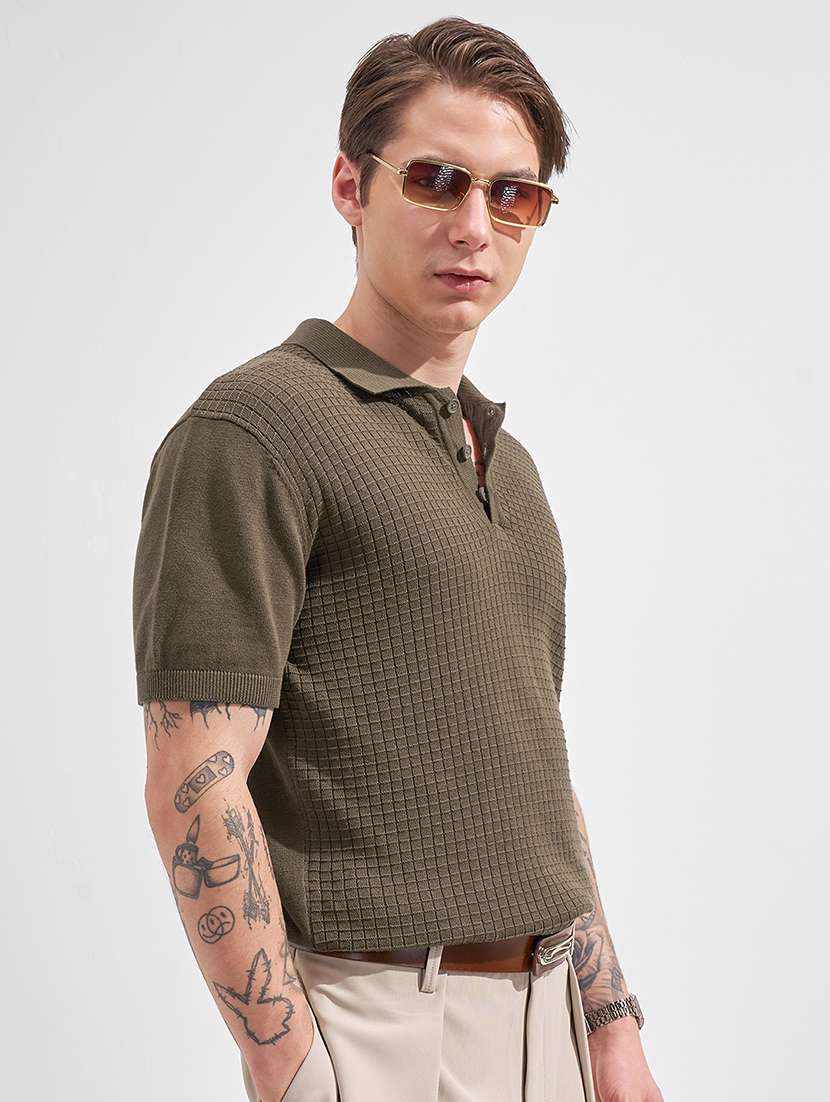men self design short sleeve regular fit polo t-shirt - 22503683 -  Standard Image - 3