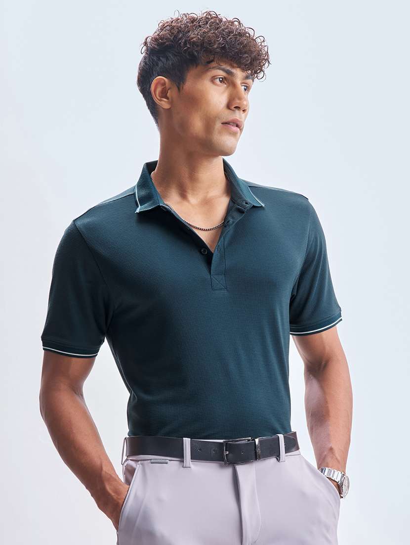 men solid short sleeve regular fit polo t-shirt