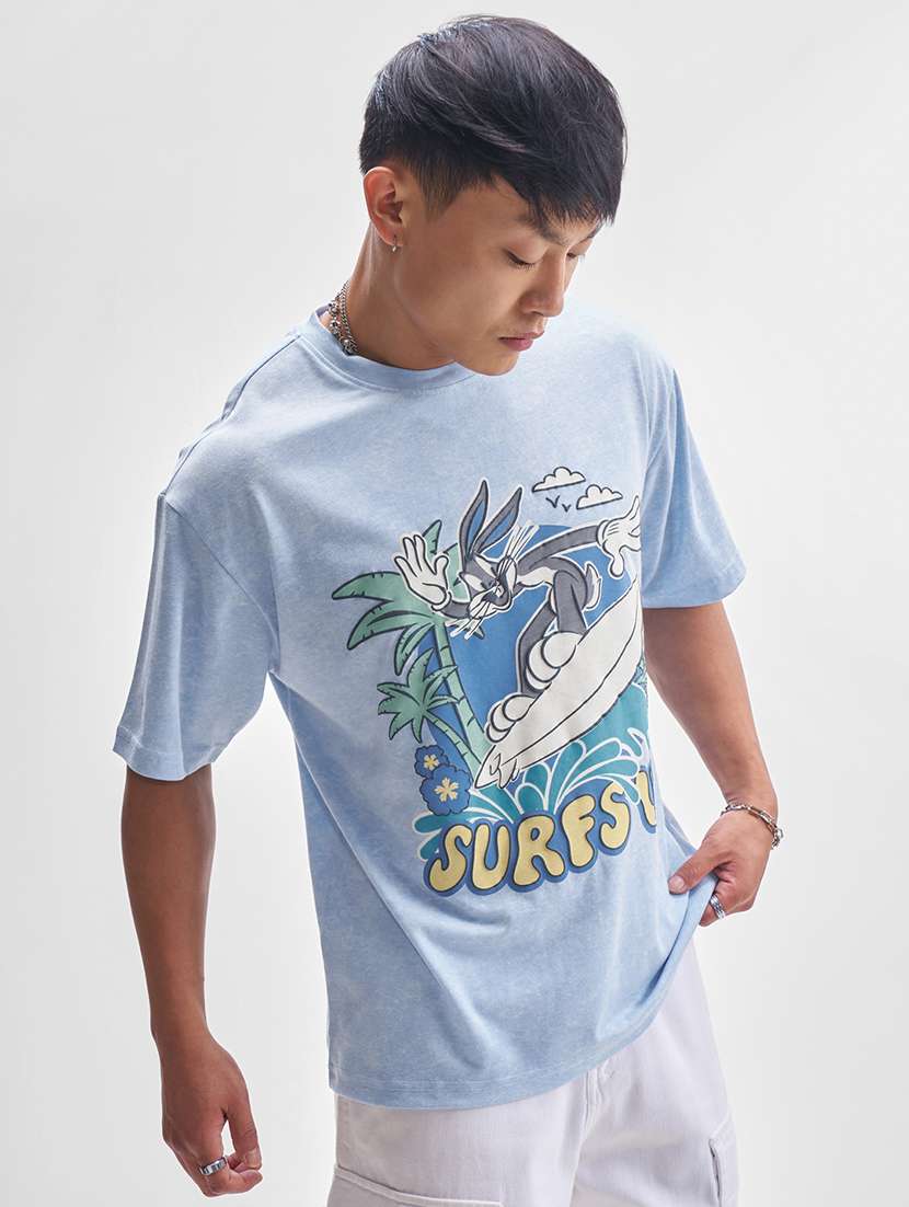 men printed short sleeve oversized t-shirt - 22503700 -  Standard Image - 3