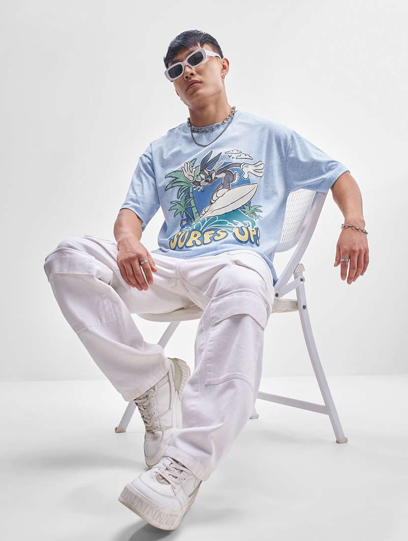 men printed short sleeve oversized t-shirt - 22503700 -  Standard Image - 5