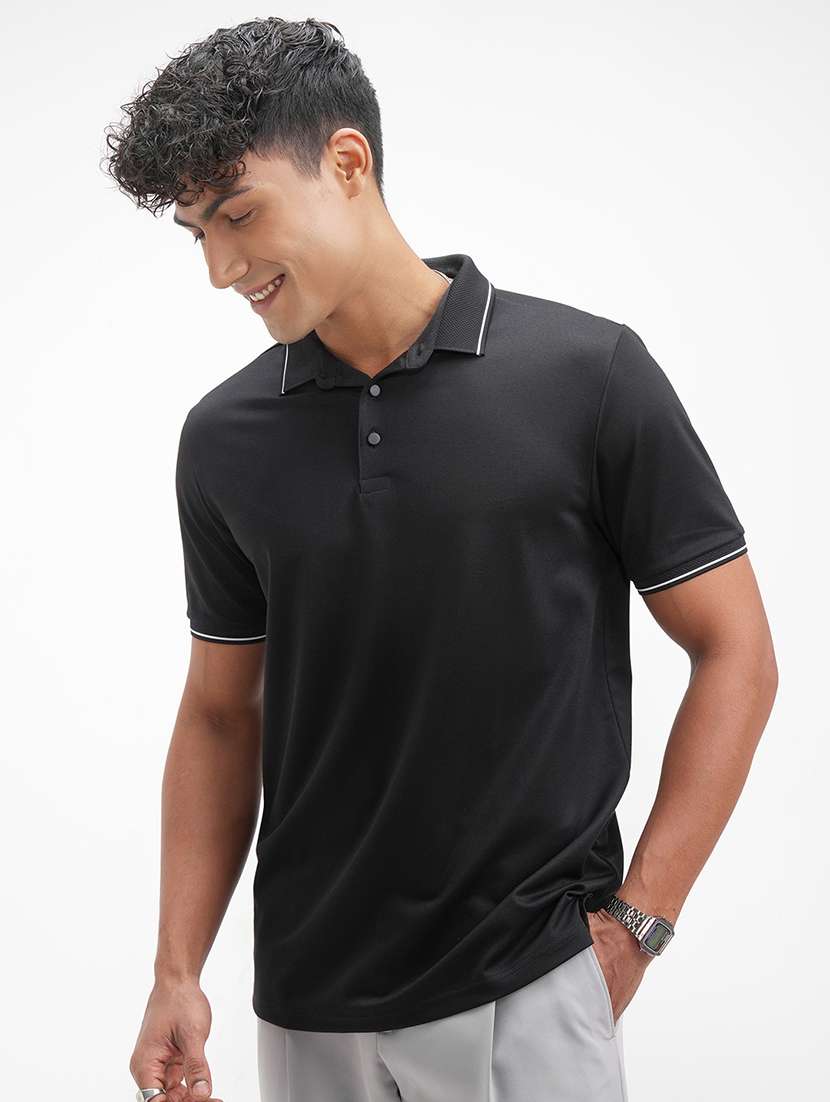 men solid short sleeve regular fit polo t-shirt - 22503707 -  Standard Image - 3