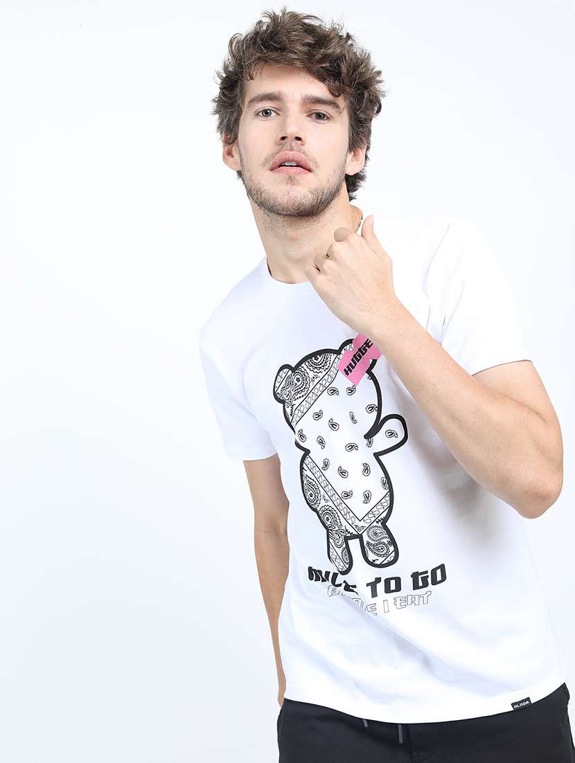 men printed short sleeve slim fit t-shirt