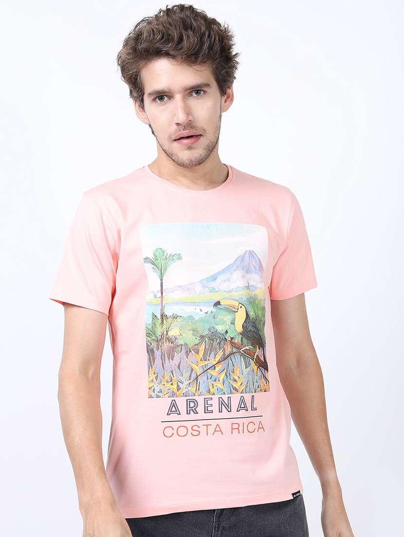 men printed short sleeve slim fit t-shirt