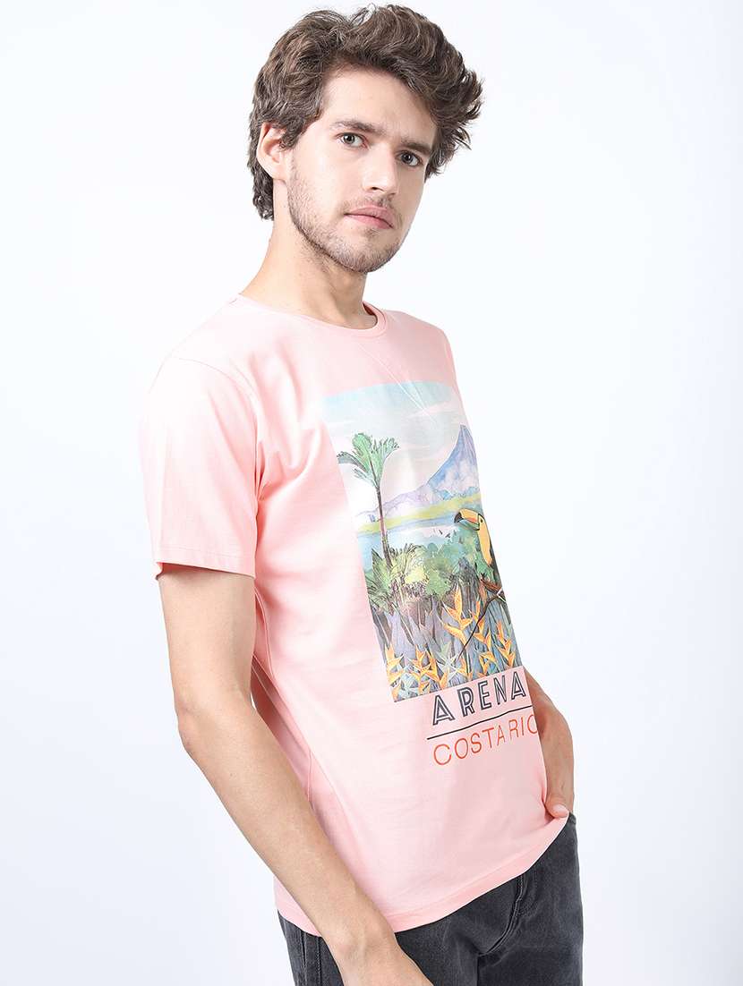 men printed short sleeve slim fit t-shirt - 22503736 -  Standard Image - 3