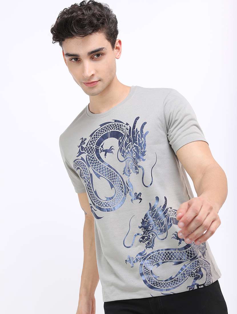 men printed short sleeve slim fit t-shirt