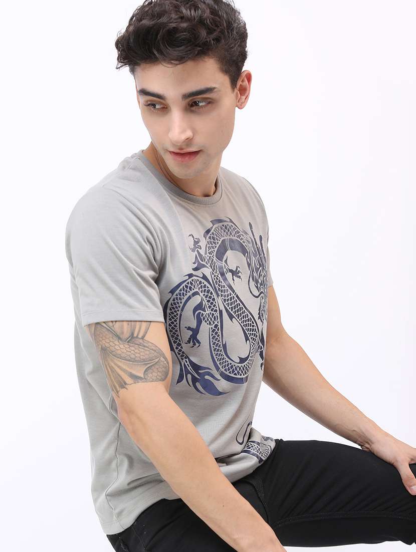 men printed short sleeve slim fit t-shirt - 22503750 -  Standard Image - 3