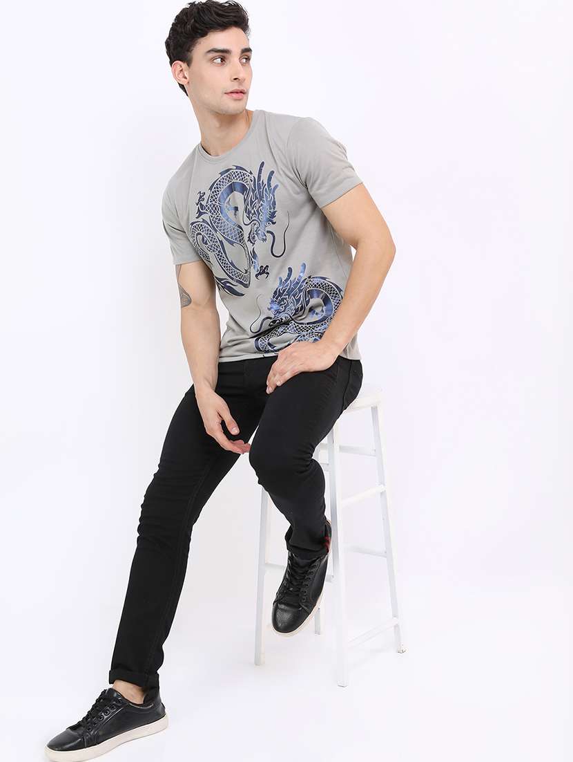 men printed short sleeve slim fit t-shirt - 22503750 -  Standard Image - 5