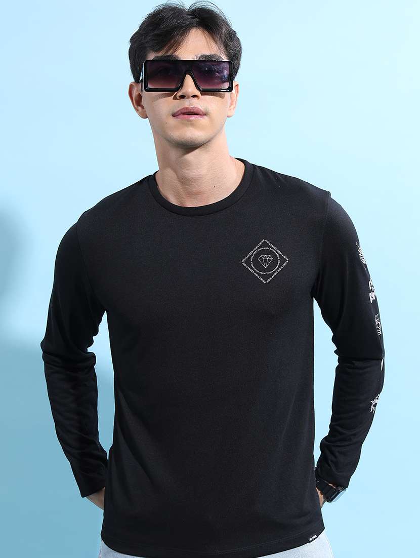 men printed long sleeve regular fit t-shirt