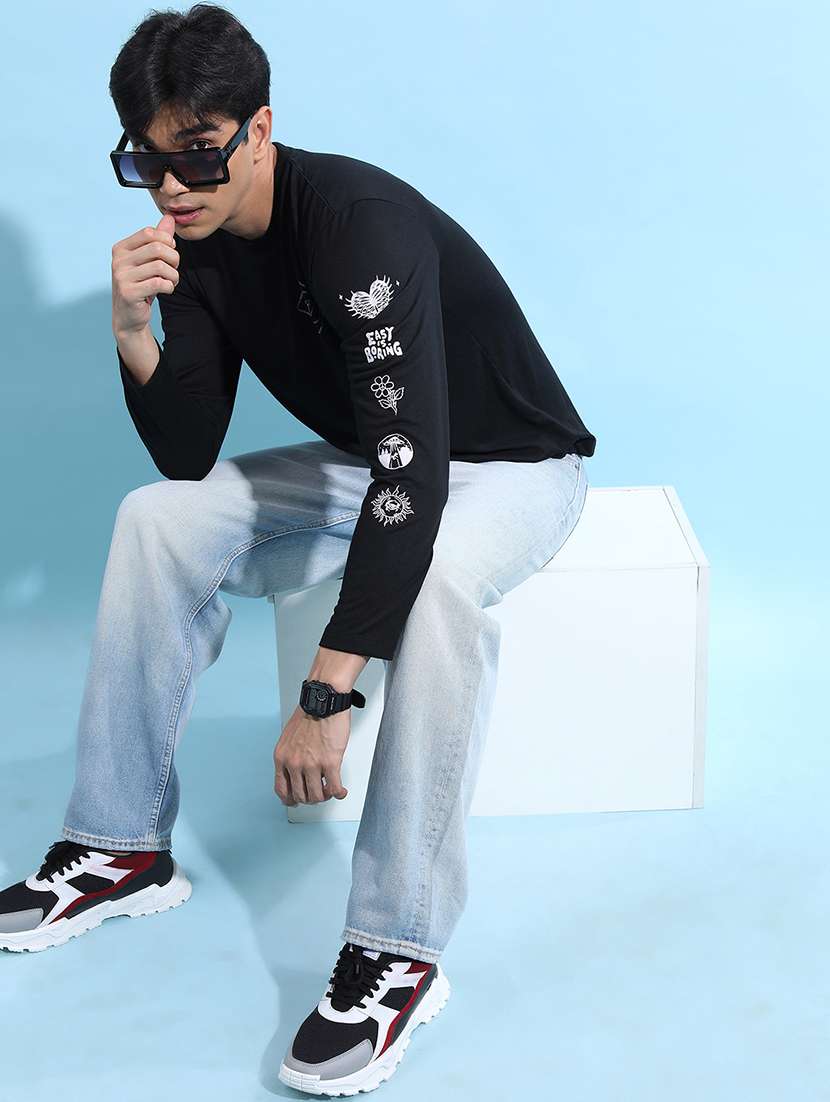 men printed long sleeve regular fit t-shirt - 22503759 -  Standard Image - 5