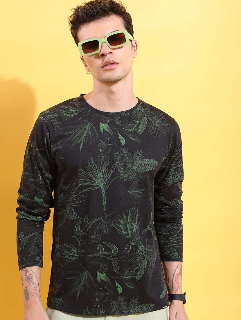 men printed long sleeve regular fit t-shirt
