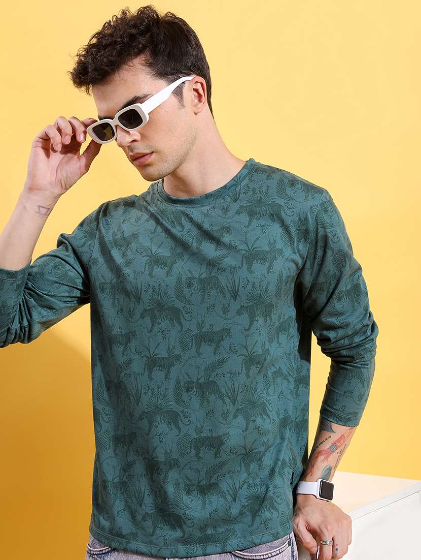 men printed long sleeve regular fit t-shirt