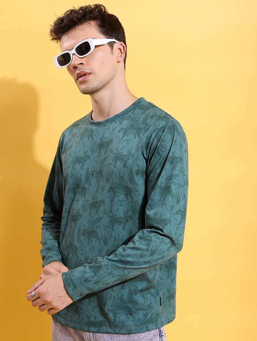 men printed long sleeve regular fit t-shirt - 22503763 -  Standard Image - 3