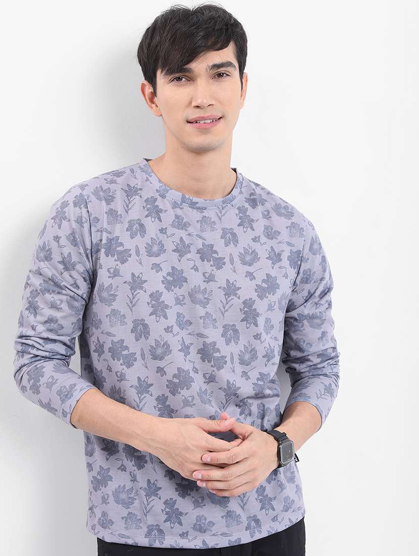 men printed long sleeve regular fit t-shirt