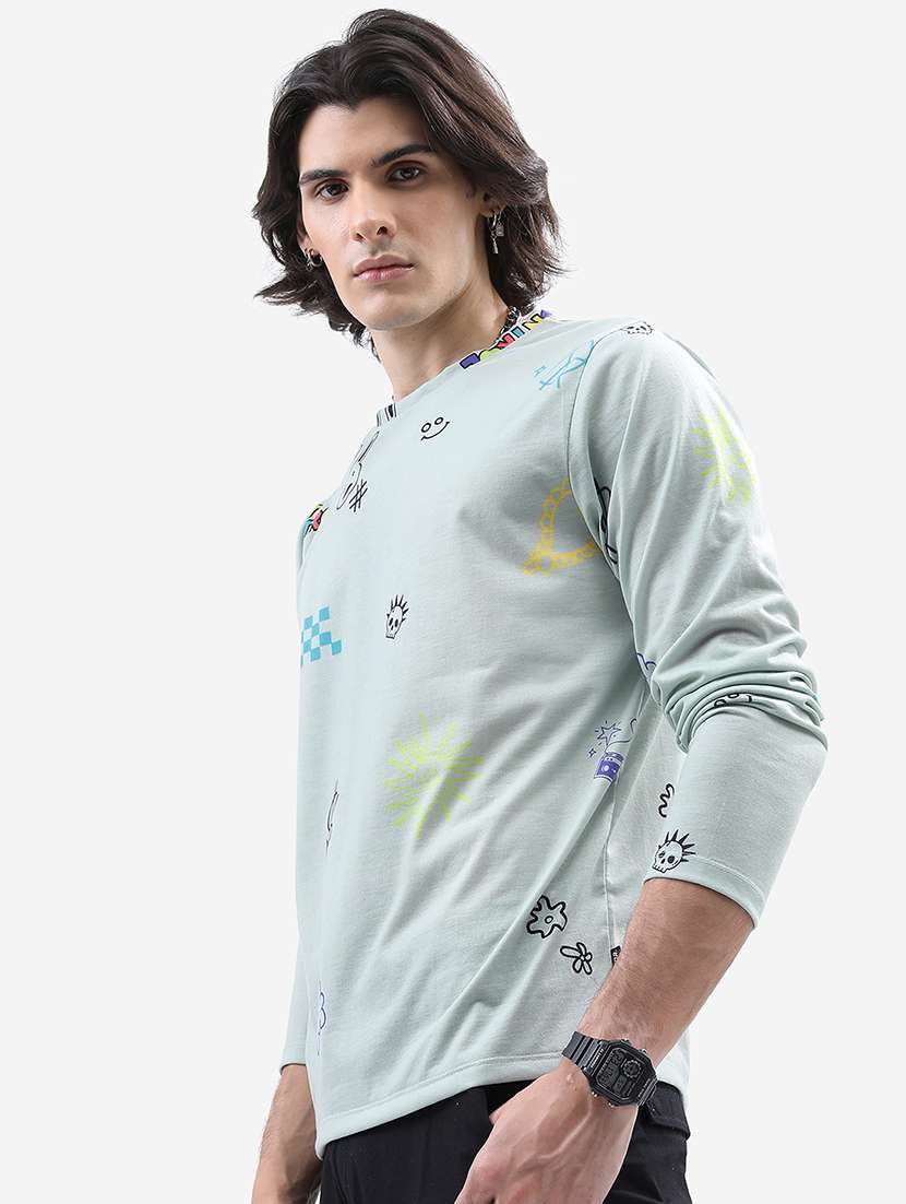 men printed long sleeve regular fit t-shirt - 22503768 -  Standard Image - 3
