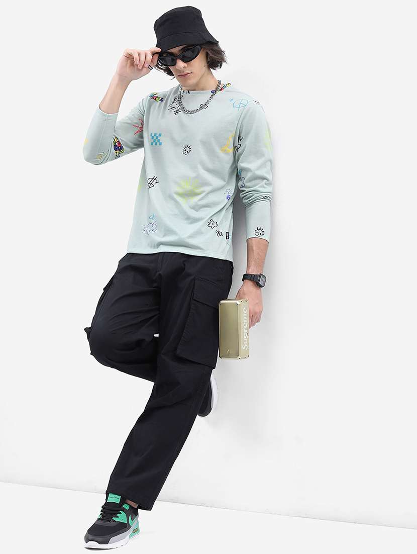 men printed long sleeve regular fit t-shirt - 22503768 -  Standard Image - 5