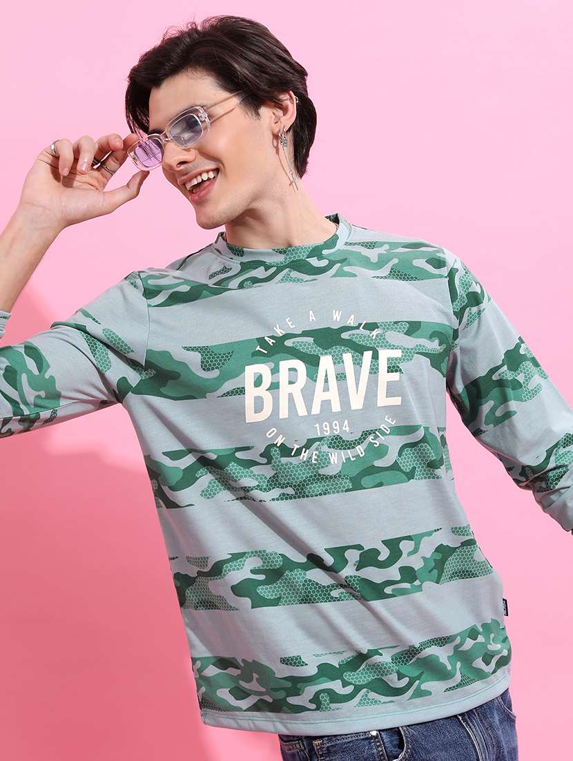 men printed long sleeve regular fit t-shirt - 22503769 -  Standard Image - 3