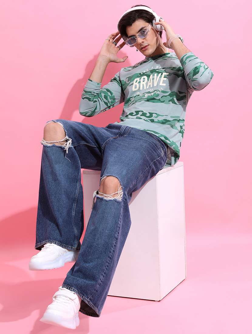 men printed long sleeve regular fit t-shirt - 22503769 -  Standard Image - 5