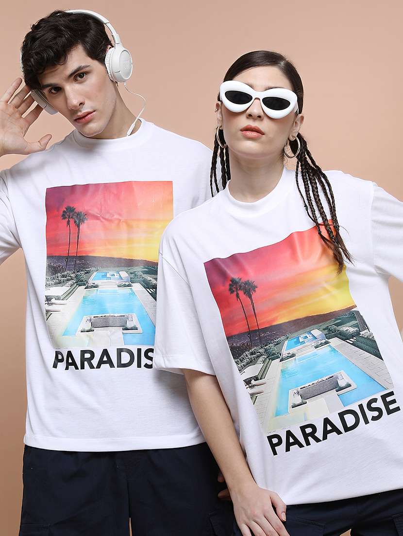 unisex printed short sleeve relaxed fit t-shirt
