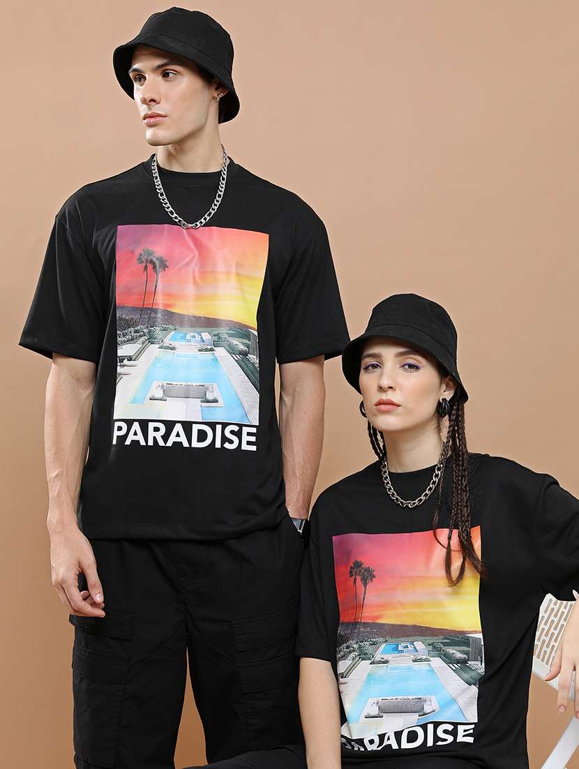 unisex printed short sleeve relaxed fit t-shirt
