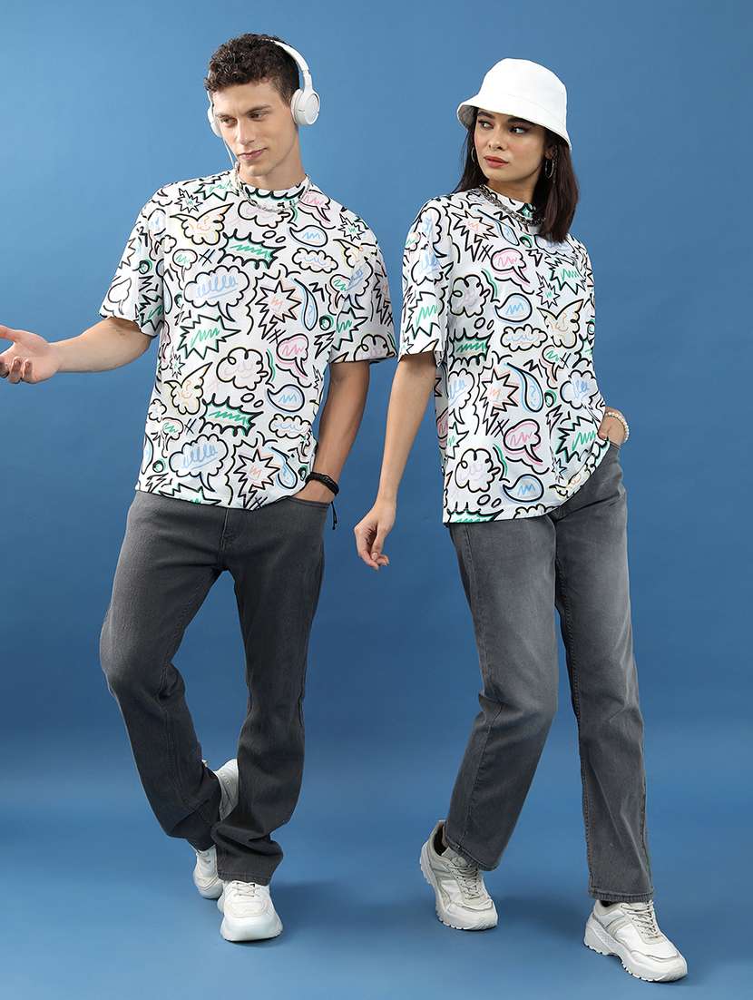 unisex printed short sleeve relaxed fit t-shirt