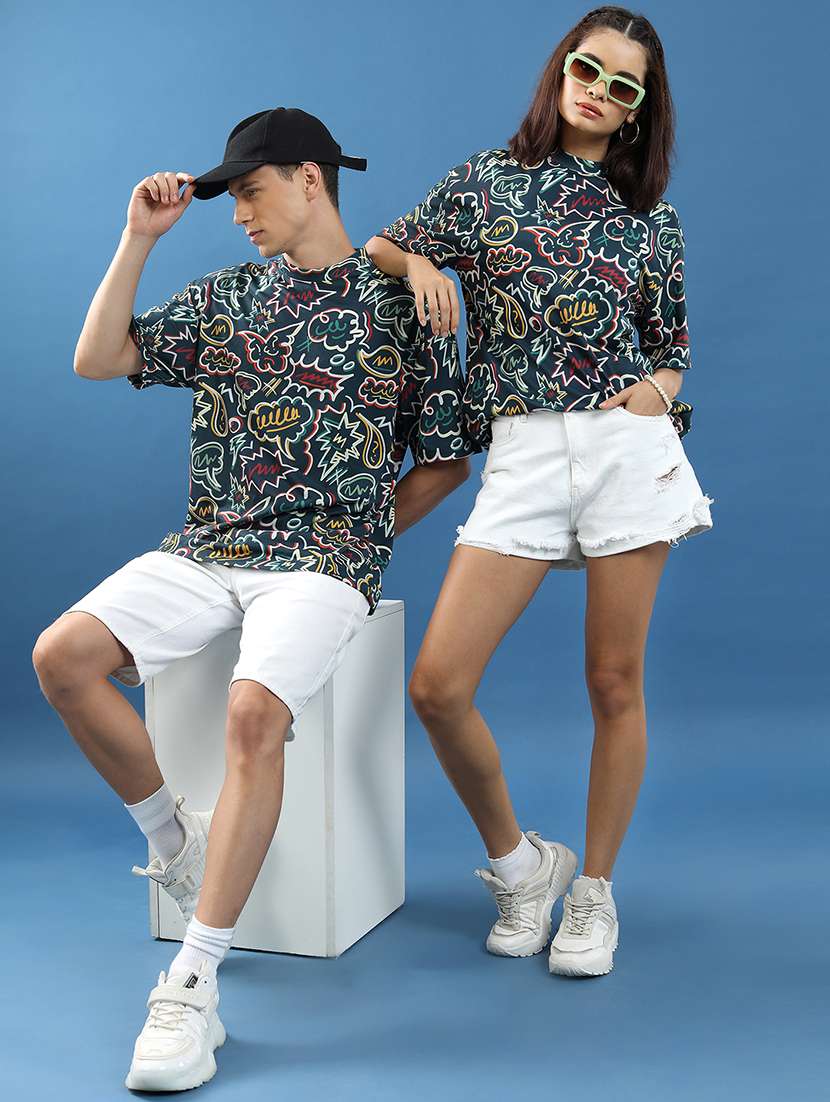 unisex printed short sleeve relaxed fit t-shirt