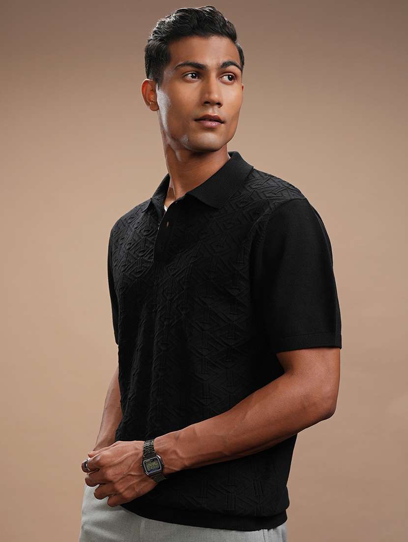 men self design short sleeve regular fit polo t-shirt - 22503820 -  Standard Image - 3