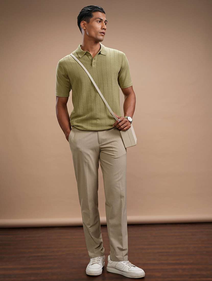 Men Self Design Short Sleeve Regular Fit Polo T-shirt - 22503832 -  Standard Image - 5