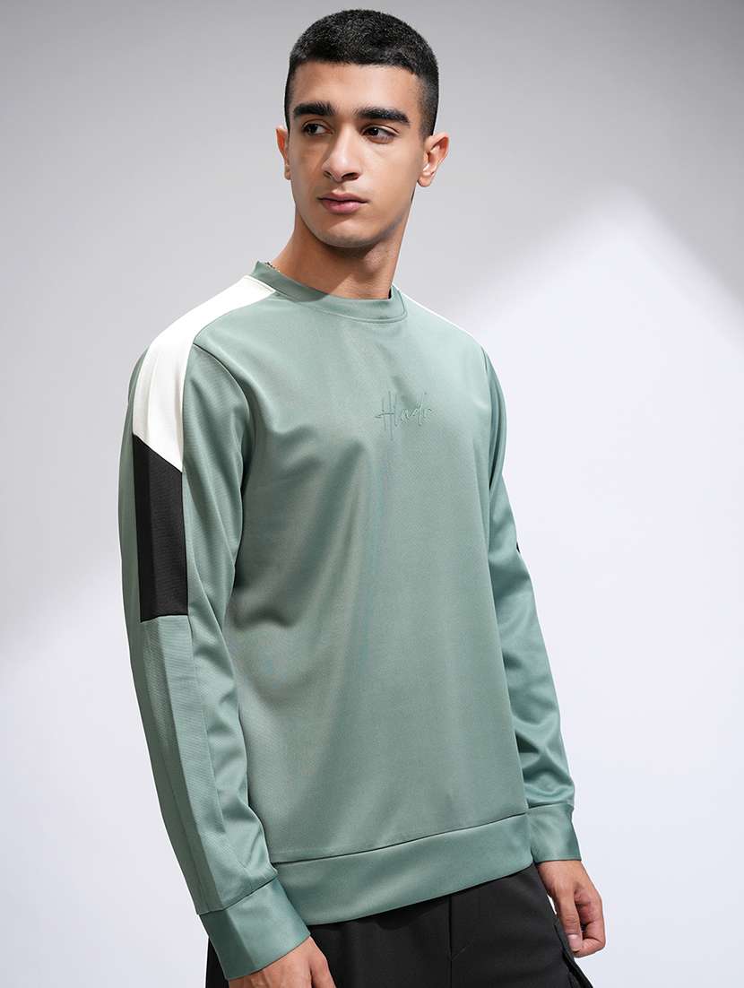 men color block long sleeve regular fit sweatshirt