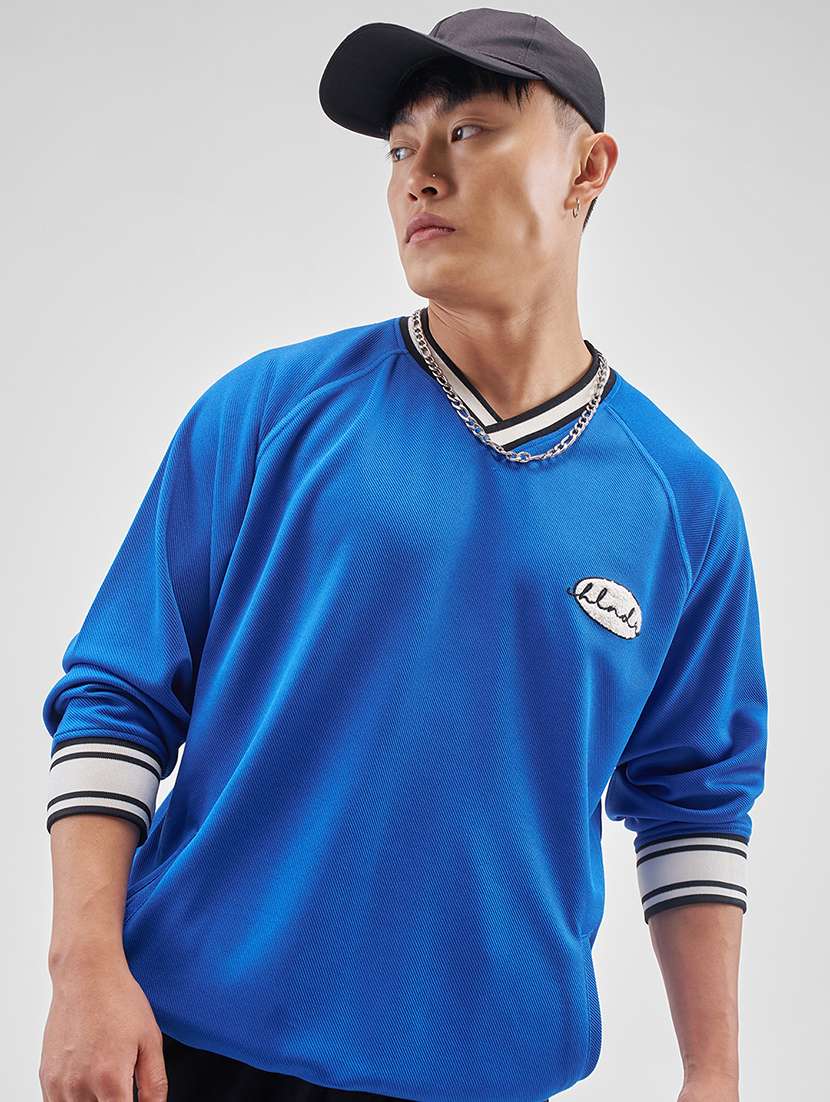 Men Solid Long Sleeve Oversized T-shirt - 22503836 -  Standard Image - 3