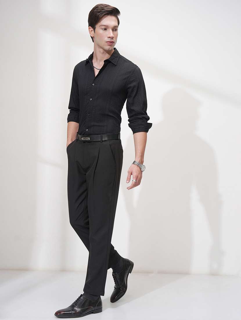men self design long sleeve slim fit formal shirt - 22503856 -  Standard Image - 5