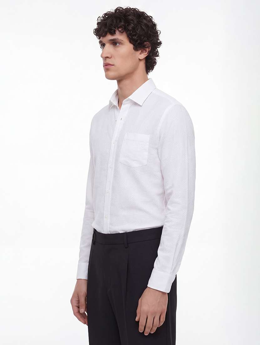 men solid long sleeve slim fit formal shirt - 22503872 -  Standard Image - 3