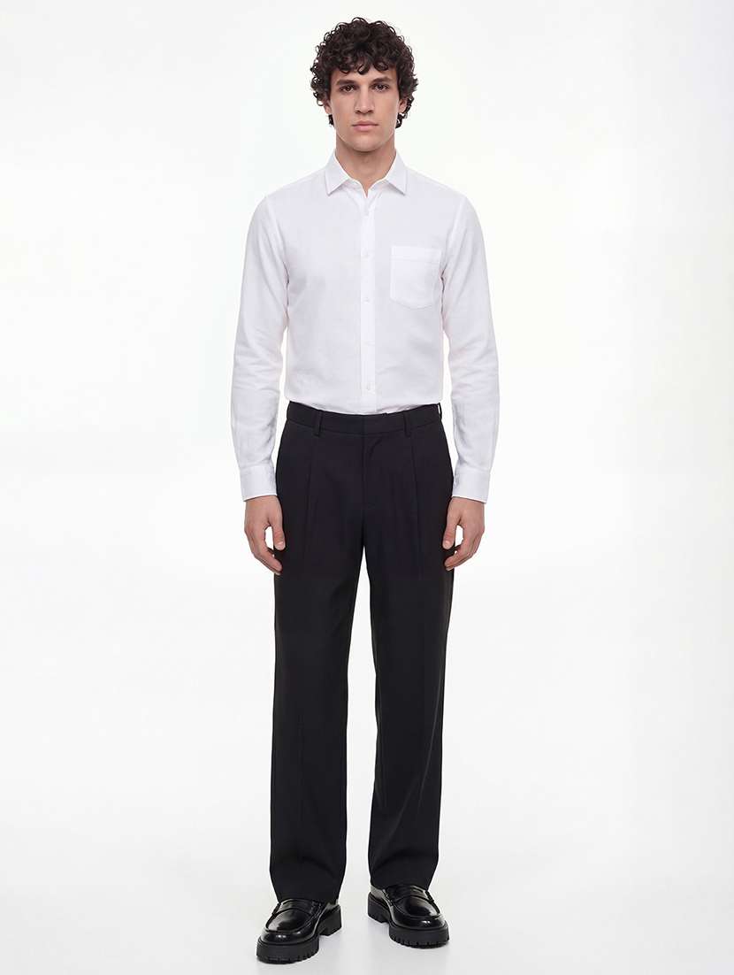 men solid long sleeve slim fit formal shirt - 22503872 -  Standard Image - 5