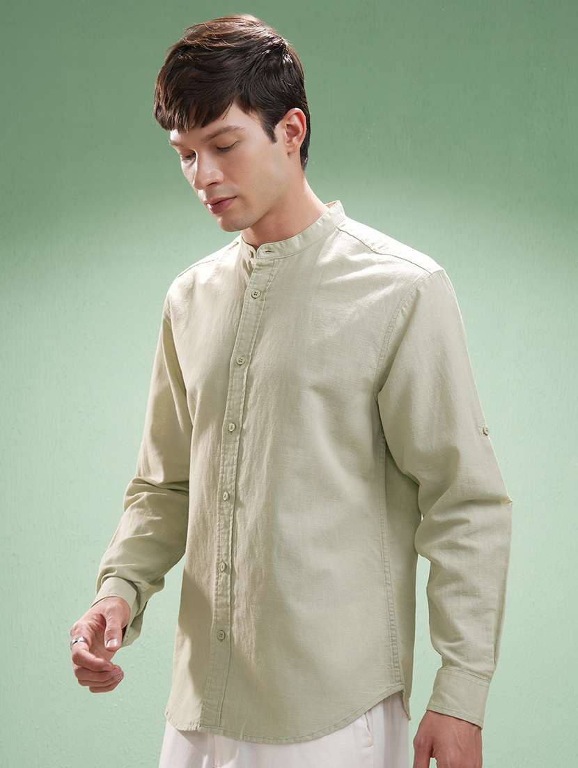 men self design long sleeve regular fit casual shirt - 22503908 -  Standard Image - 3