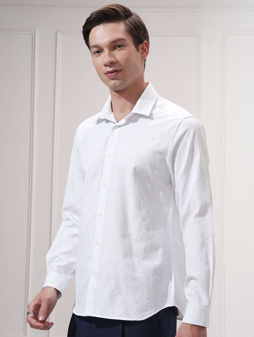 men self design long sleeve regular fit casual shirt - 22503911 -  Standard Image - 3