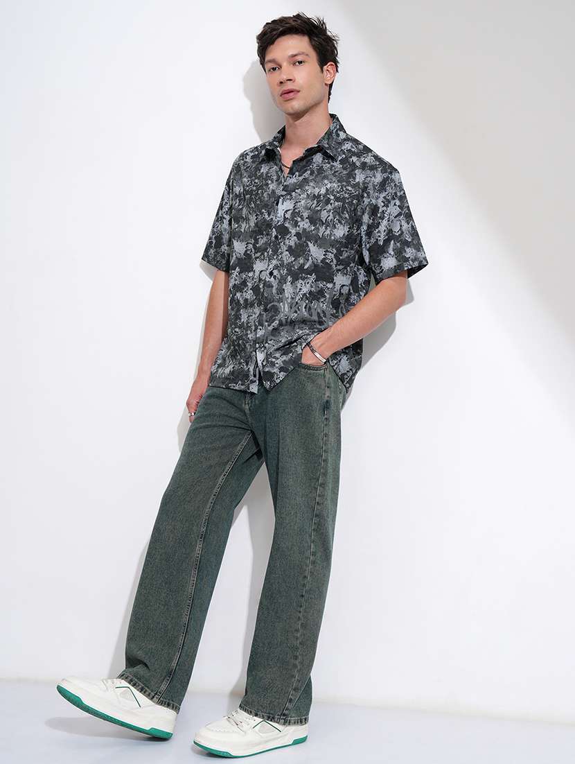 men printed short sleeve loose fit casual shirt - 22503912 -  Standard Image - 5
