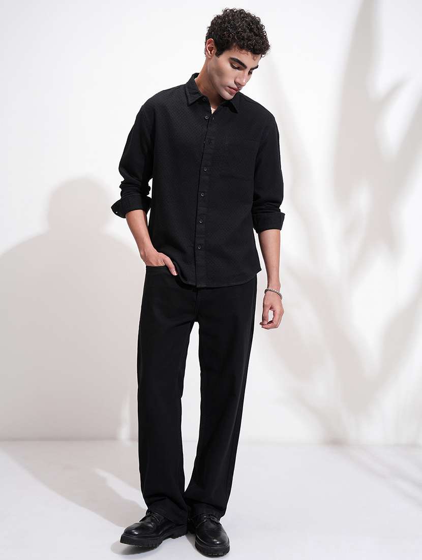 men self design long sleeve regular fit casual shirt - 22503921 -  Standard Image - 5