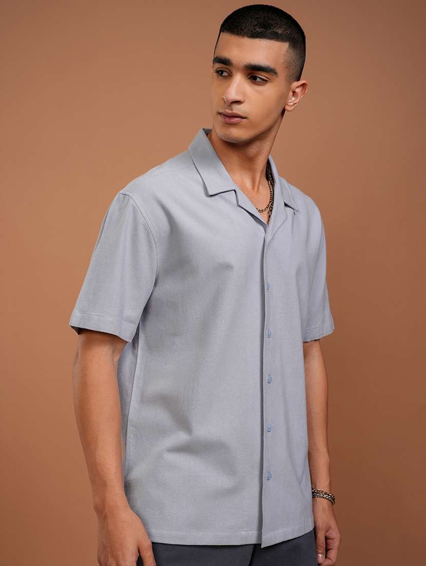men solid short sleeve regular fit casual shirt - 22503968 -  Standard Image - 3